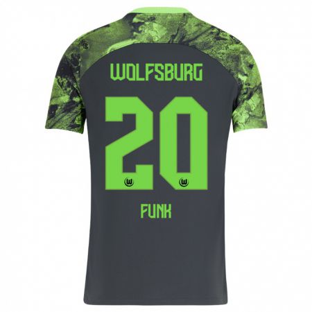 Kandiny Kinder Jonah Funk #20 Dunkelgrau Auswärtstrikot Trikot 2023/24 T-Shirt