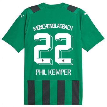 Kandiny Kinder Phil Kemper #22 Schwarz Grün Auswärtstrikot Trikot 2023/24 T-Shirt