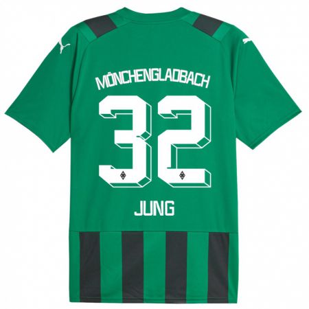 Kandiny Kinder In-Gyom Jung #32 Schwarz Grün Auswärtstrikot Trikot 2023/24 T-Shirt