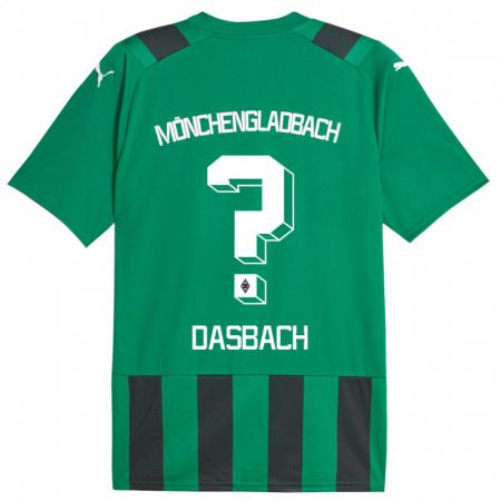 Kandiny Kinder Yannik Dasbach #0 Schwarz Grün Auswärtstrikot Trikot 2023/24 T-Shirt