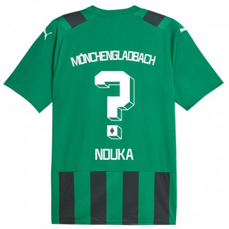 Kandiny Kinder Michael Nduka #0 Schwarz Grün Auswärtstrikot Trikot 2023/24 T-Shirt