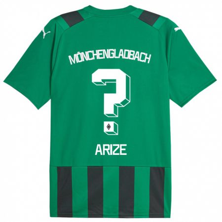 Kandiny Kinder David Arize #0 Schwarz Grün Auswärtstrikot Trikot 2023/24 T-Shirt