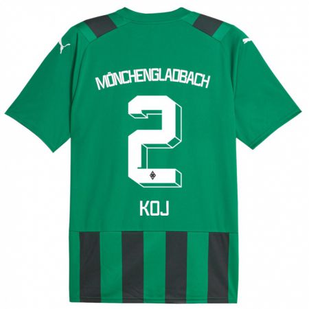 Kandiny Kinder Julia Koj #2 Schwarz Grün Auswärtstrikot Trikot 2023/24 T-Shirt