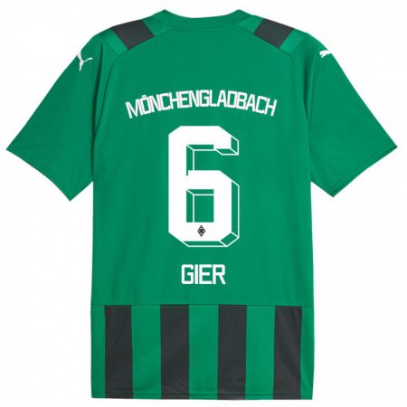 Kandiny Kinder Madeline Gier #6 Schwarz Grün Auswärtstrikot Trikot 2023/24 T-Shirt