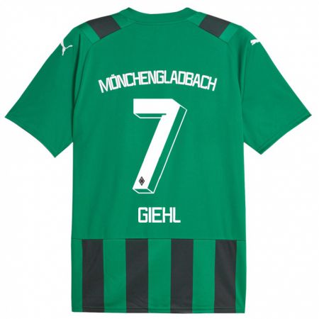 Kandiny Kinder Madita Giehl #7 Schwarz Grün Auswärtstrikot Trikot 2023/24 T-Shirt