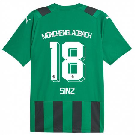 Kandiny Kinder Michelle Sinz #18 Schwarz Grün Auswärtstrikot Trikot 2023/24 T-Shirt