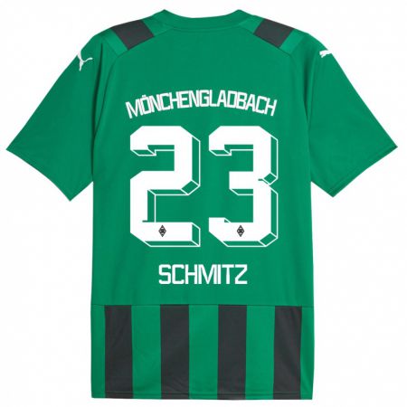 Kandiny Kinder Sarah Schmitz #23 Schwarz Grün Auswärtstrikot Trikot 2023/24 T-Shirt