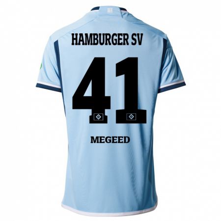 Kandiny Kinder Omar Megeed #41 Blau Auswärtstrikot Trikot 2023/24 T-Shirt