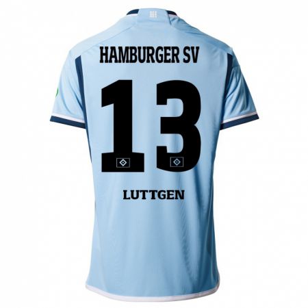 Kandiny Kinder Lasse Lüttgen #13 Blau Auswärtstrikot Trikot 2023/24 T-Shirt