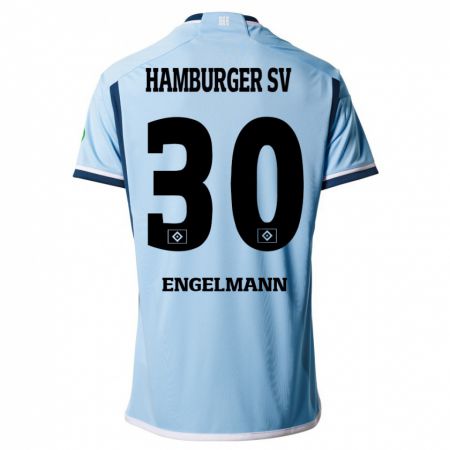 Kandiny Kinder Timon Engelmann #30 Blau Auswärtstrikot Trikot 2023/24 T-Shirt