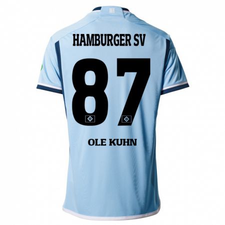 Kandiny Kinder Niklas Ole Kühn #87 Blau Auswärtstrikot Trikot 2023/24 T-Shirt