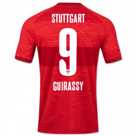 Kandiny Kinder Serhou Guirassy #9 Rot Auswärtstrikot Trikot 2023/24 T-Shirt