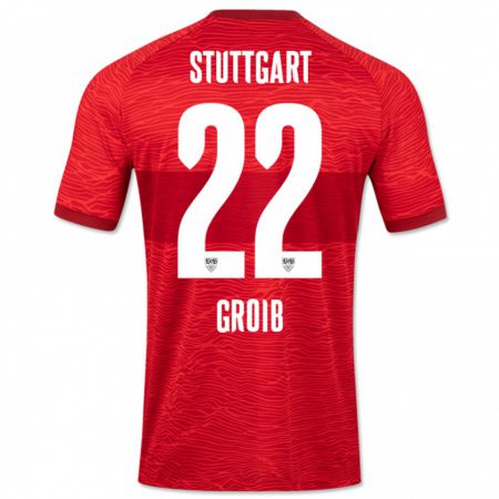 Kandiny Kinder Alexander Groiß #22 Rot Auswärtstrikot Trikot 2023/24 T-Shirt