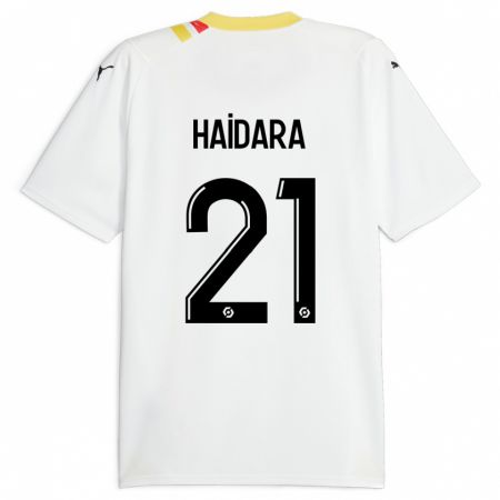 Kandiny Kinder Massadio Haidara #21 Schwarz Auswärtstrikot Trikot 2023/24 T-Shirt