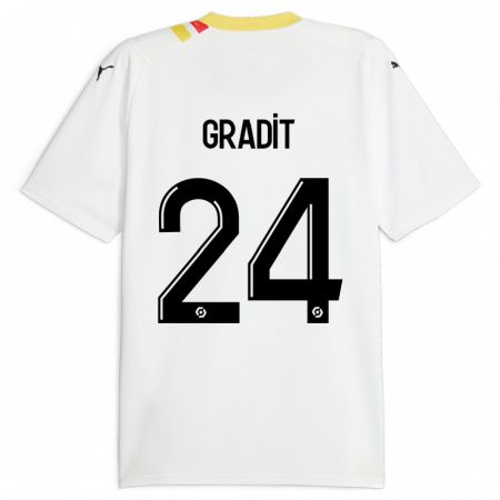 Kandiny Kinder Jonathan Gradit #24 Schwarz Auswärtstrikot Trikot 2023/24 T-Shirt