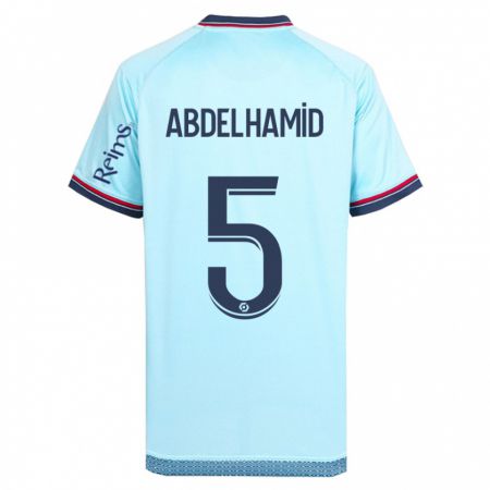 Kandiny Kinder Yunis Abdelhamid #5 Himmelblau Auswärtstrikot Trikot 2023/24 T-Shirt