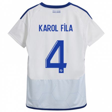 Kandiny Kinder Karol Fila #4 Weiß Auswärtstrikot Trikot 2023/24 T-Shirt
