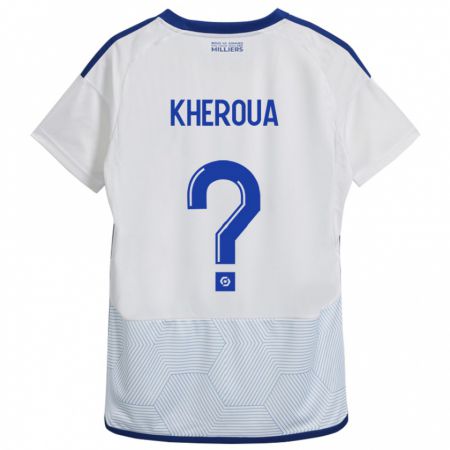 Kandiny Kinder Nail Kheroua #0 Weiß Auswärtstrikot Trikot 2023/24 T-Shirt