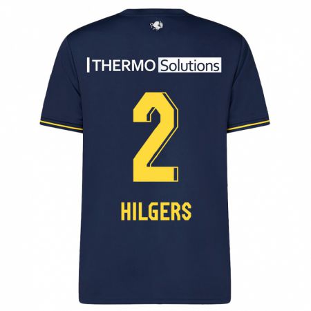 Kandiny Kinder Mees Hilgers #2 Marine Auswärtstrikot Trikot 2023/24 T-Shirt