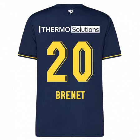 Kandiny Kinder Joshua Brenet #20 Marine Auswärtstrikot Trikot 2023/24 T-Shirt