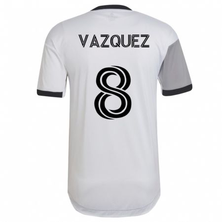 Kandiny Kinder Víctor Vázquez #8 Weiß Auswärtstrikot Trikot 2023/24 T-Shirt