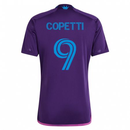 Kandiny Kinder Enzo Copetti #9 Violett Auswärtstrikot Trikot 2023/24 T-Shirt