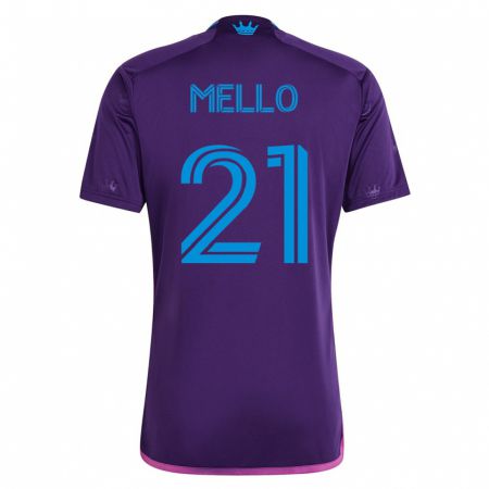 Kandiny Kinder Vinicius Mello #21 Violett Auswärtstrikot Trikot 2023/24 T-Shirt