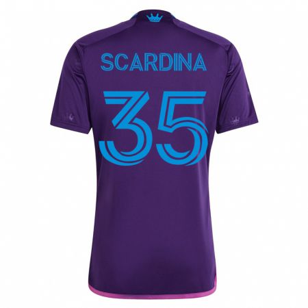 Kandiny Kinder Nick Scardina #35 Violett Auswärtstrikot Trikot 2023/24 T-Shirt