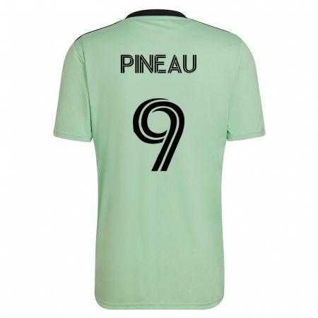 Kandiny Kinder Sebastien Pineau #9 Hellgrün Auswärtstrikot Trikot 2023/24 T-Shirt