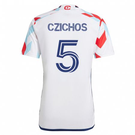 Kandiny Kinder Rafael Czichos #5 Weiß Blau Auswärtstrikot Trikot 2023/24 T-Shirt