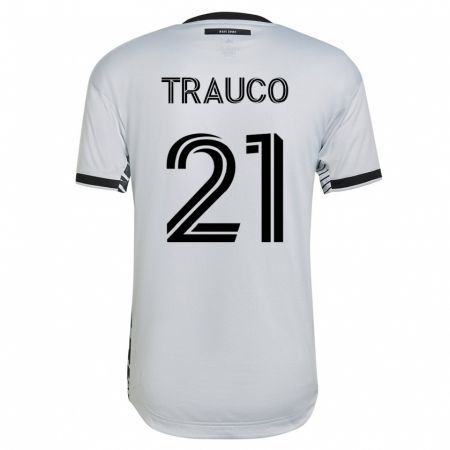 Kandiny Kinder Miguel Trauco #21 Weiß Auswärtstrikot Trikot 2023/24 T-Shirt