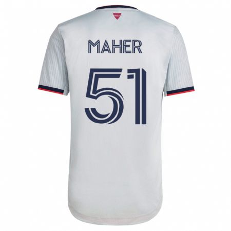 Kandiny Kinder Josh Maher #51 Weiß Auswärtstrikot Trikot 2023/24 T-Shirt