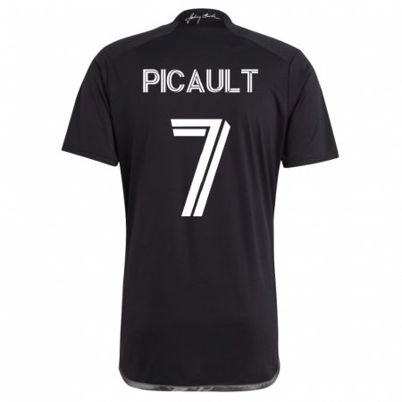 Kandiny Kinder Fafà Picault #7 Schwarz Auswärtstrikot Trikot 2023/24 T-Shirt