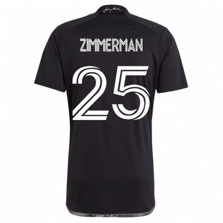 Kandiny Kinder Walker Zimmerman #25 Schwarz Auswärtstrikot Trikot 2023/24 T-Shirt