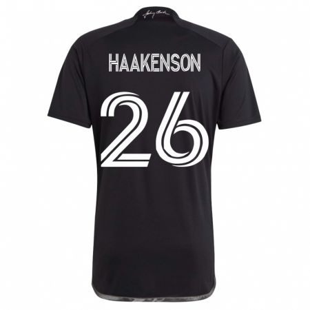 Kandiny Kinder Luke Haakenson #26 Schwarz Auswärtstrikot Trikot 2023/24 T-Shirt