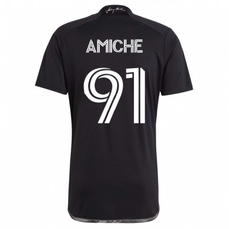 Kandiny Kinder Kemy Amiche #91 Schwarz Auswärtstrikot Trikot 2023/24 T-Shirt