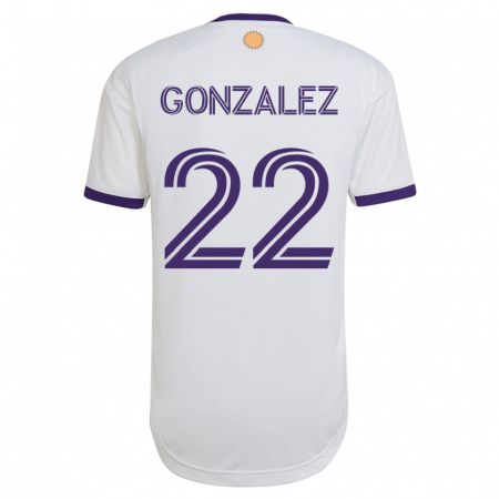 Kandiny Kinder Gastón González #22 Weiß Auswärtstrikot Trikot 2023/24 T-Shirt