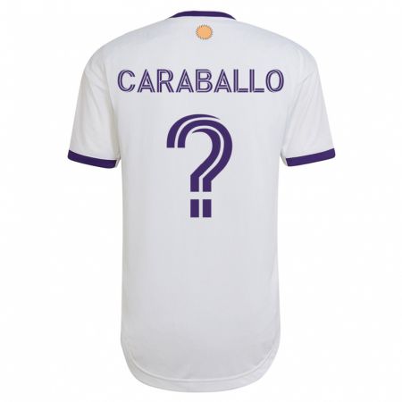Kandiny Kinder Gustavo Caraballo #0 Weiß Auswärtstrikot Trikot 2023/24 T-Shirt