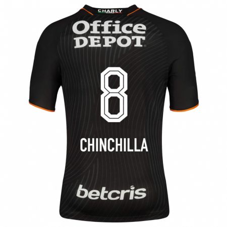 Kandiny Kinder Priscila Chinchilla #8 Schwarz Auswärtstrikot Trikot 2023/24 T-Shirt