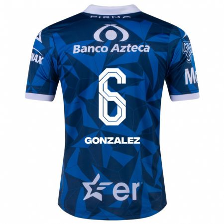 Kandiny Kinder Pablo González #6 Blau Auswärtstrikot Trikot 2023/24 T-Shirt