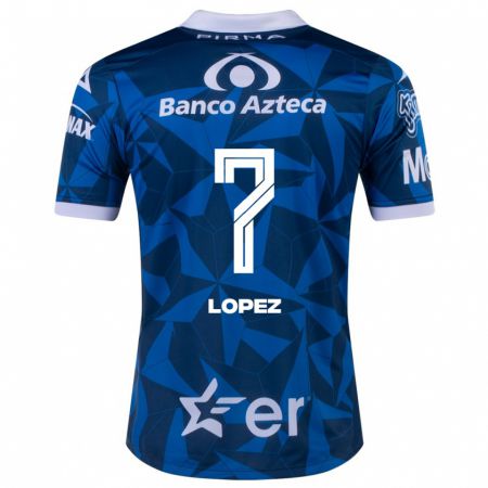 Kandiny Kinder Viridiana López #7 Blau Auswärtstrikot Trikot 2023/24 T-Shirt