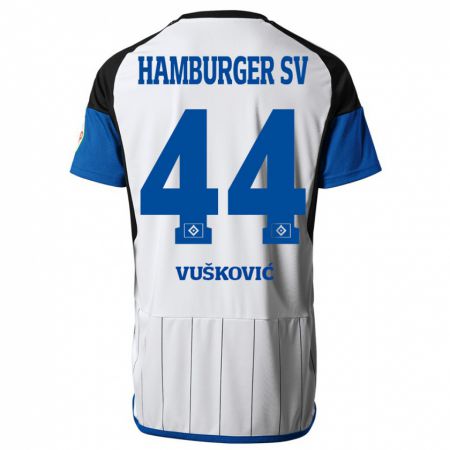 Kandiny Herren Mario Vuskovic #44 Weiß Heimtrikot Trikot 2023/24 T-Shirt