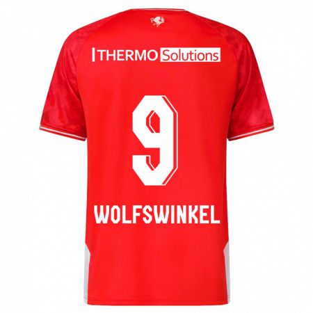 Kandiny Herren Ricky Van Wolfswinkel #9 Rot Heimtrikot Trikot 2023/24 T-Shirt