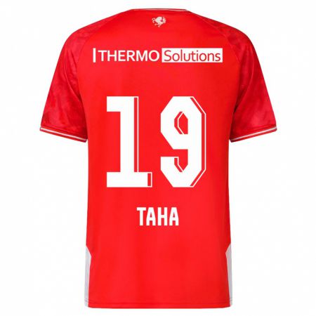 Kandiny Herren Younes Taha #19 Rot Heimtrikot Trikot 2023/24 T-Shirt
