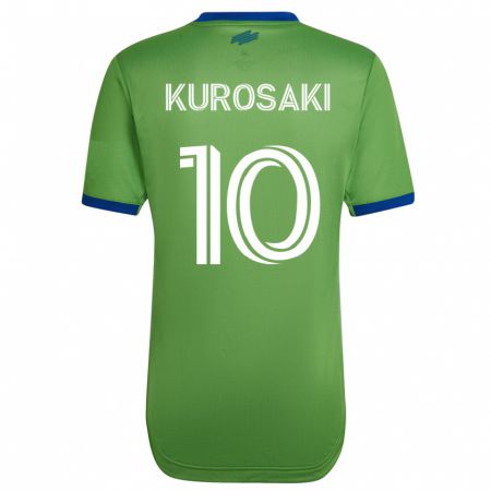 Kandiny Herren Yuuka Kurosaki #10 Grün Heimtrikot Trikot 2023/24 T-Shirt