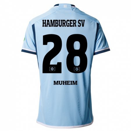 Kandiny Herren Miro Muheim #28 Blau Auswärtstrikot Trikot 2023/24 T-Shirt