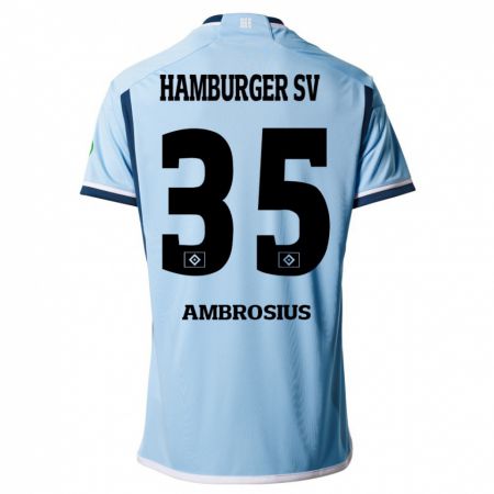 Kandiny Herren Stephan Ambrosius #35 Blau Auswärtstrikot Trikot 2023/24 T-Shirt