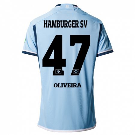 Kandiny Herren Nicolas Oliveira #47 Blau Auswärtstrikot Trikot 2023/24 T-Shirt