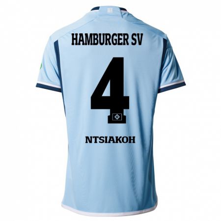 Kandiny Herren Emmanuel Ntsiakoh #4 Blau Auswärtstrikot Trikot 2023/24 T-Shirt