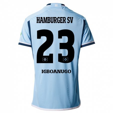 Kandiny Herren David Igboanugo #23 Blau Auswärtstrikot Trikot 2023/24 T-Shirt